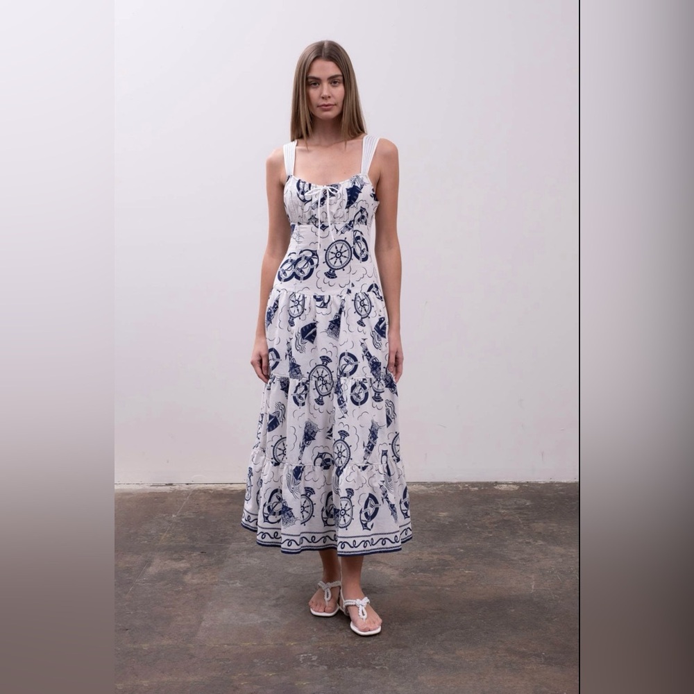 NWT Nautica-Inspired Printed Midi Summer Dress